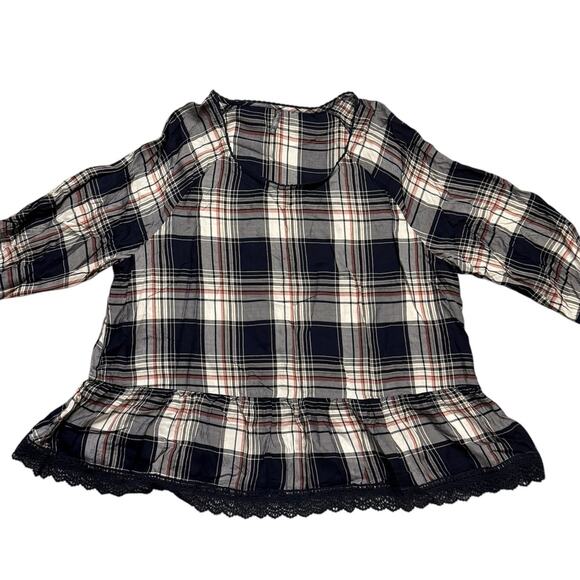 Massini Pull Over Blouse Size 3X in Blue, White, Pink - Picture 4 of 9